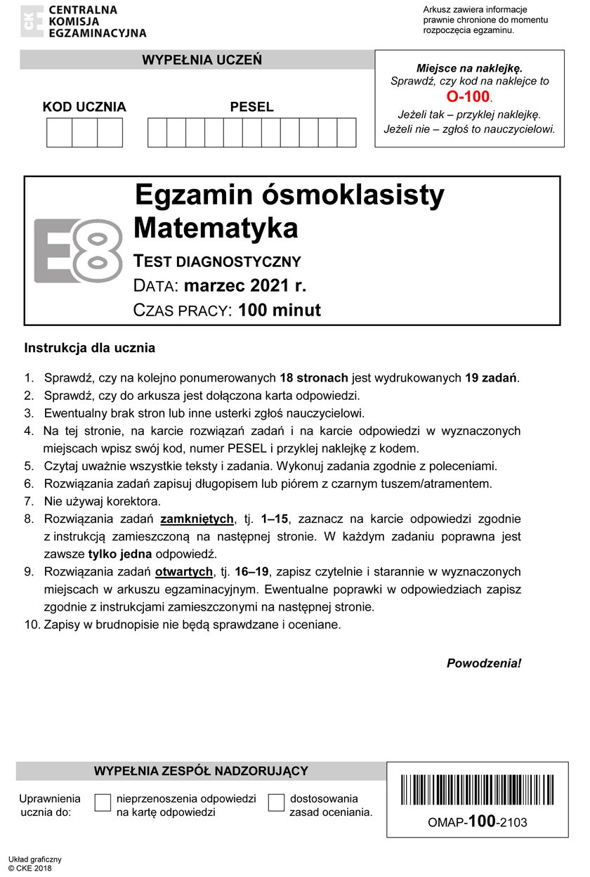 Egzamin ósmoklasisty z matematyki