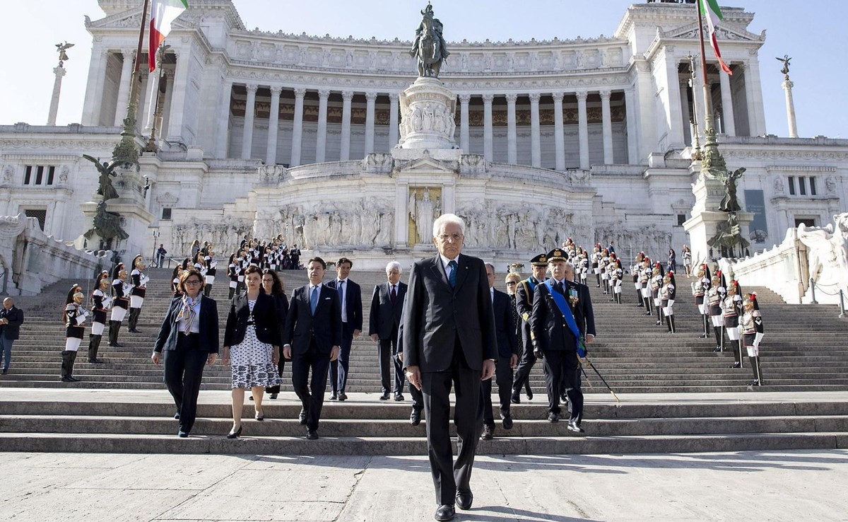 Prezydent Sergio Mattarella podczas uroczystości Święta Wyzwolenia