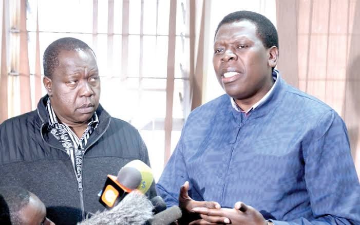 File image of Defense Cabinet Secretary Eugene Wamalwa and his Interior counterpart Fred Matiang'i