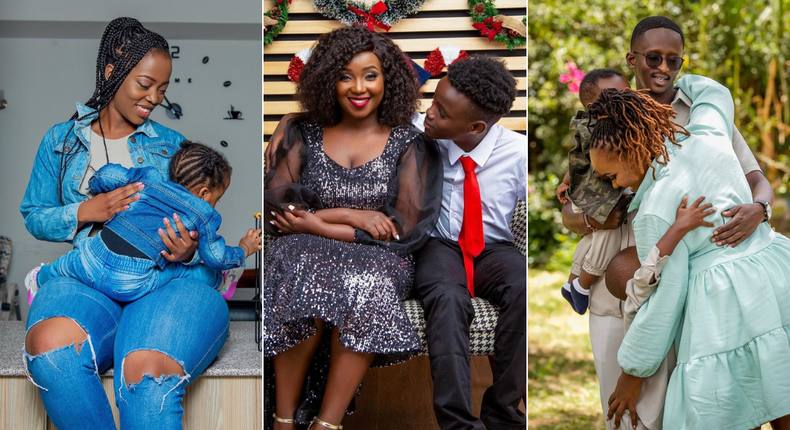 Corazon Kwamboka & her daughter, Kate Actress & her son and Njugush & his family