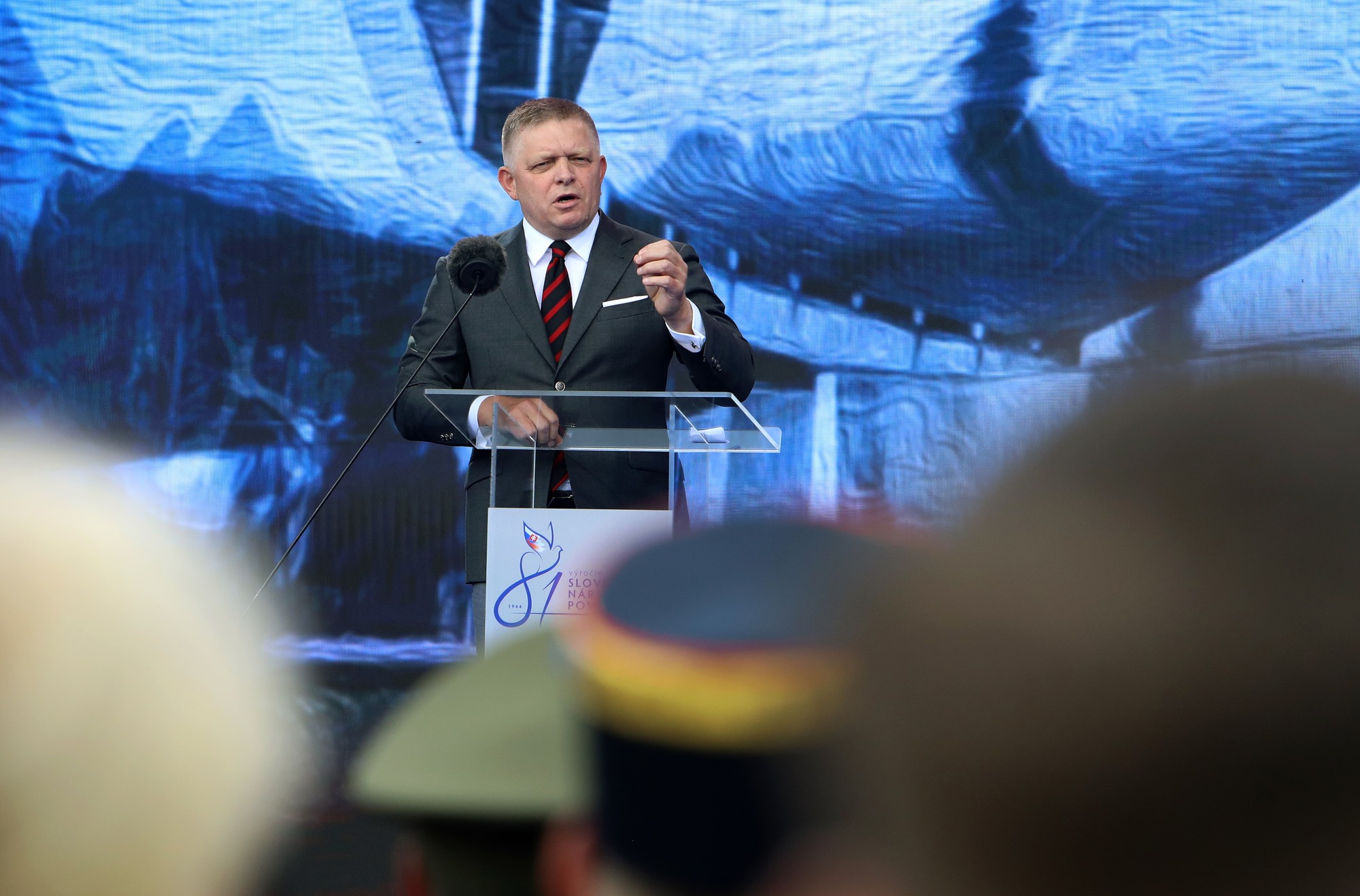 Predseda vlády SR Robert Fico na oslavách 81. výročia Slovenského národného povstania.