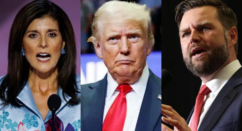 Nikki Haley, Donald Trump and JD Vance.Chip Somodevilla/Getty Images, Anna Moneymaker/Getty Images, Alex Wong/Getty Images