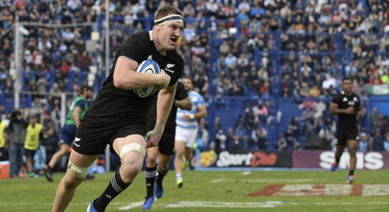 I think it's going to be a fiery one, says All Black lock Brodie Retallick -- seen here scoring New Zealand's second try against Argentina on Saturday -- of this weekend's clash with South Africa