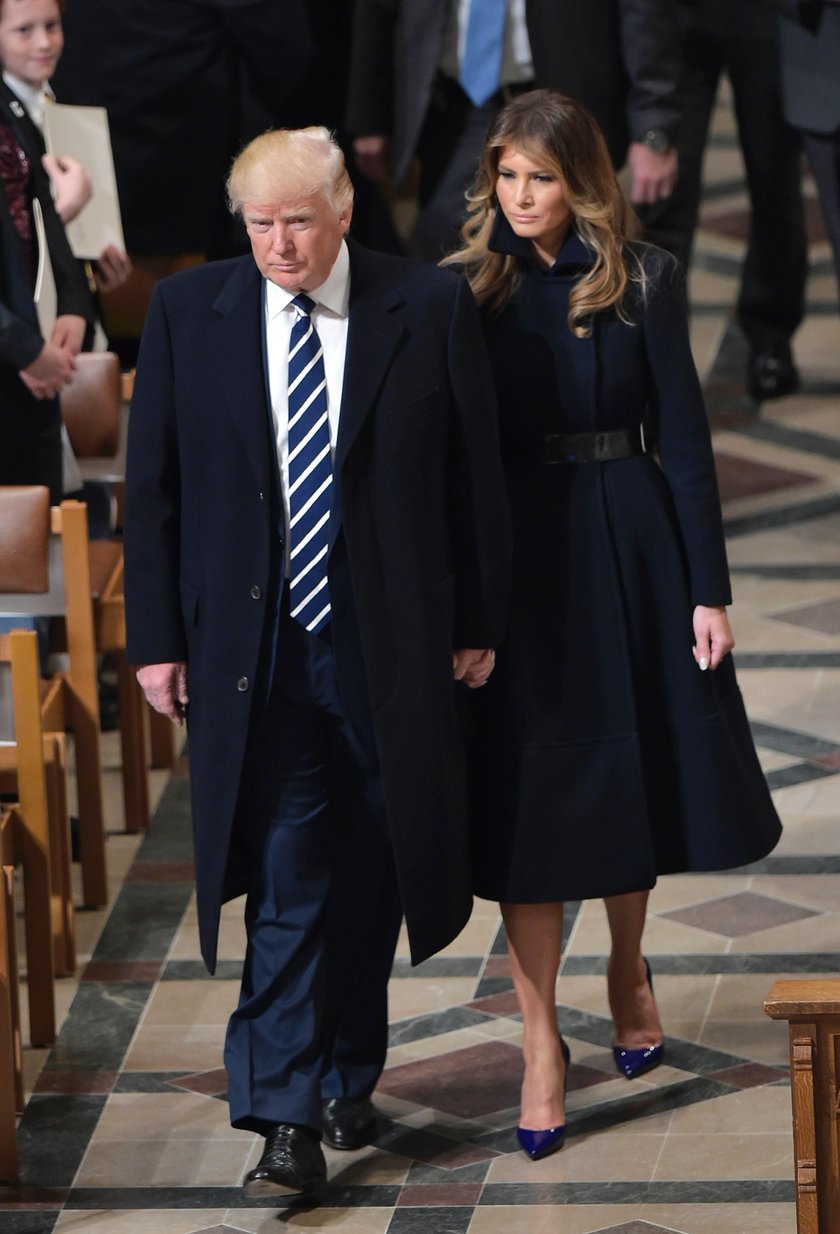 Melania Trump z mężem w kościele