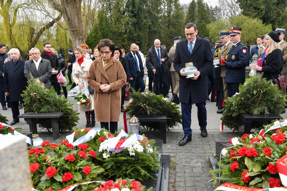 Warszawa, 16.04.2023. Obchody 13. rocznicy katastrofy smoleńskiej na Powązkach