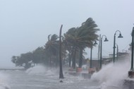 Waves crash against the seawall in Fajardo as Hurricane Irma slammed across islands in the northern Caribbean