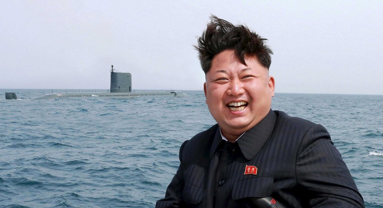 Kim Jong Un at the test of a strategic submarine ballistic missile in an undated photo released by North Korea's Korean Central News Agency in 2015.