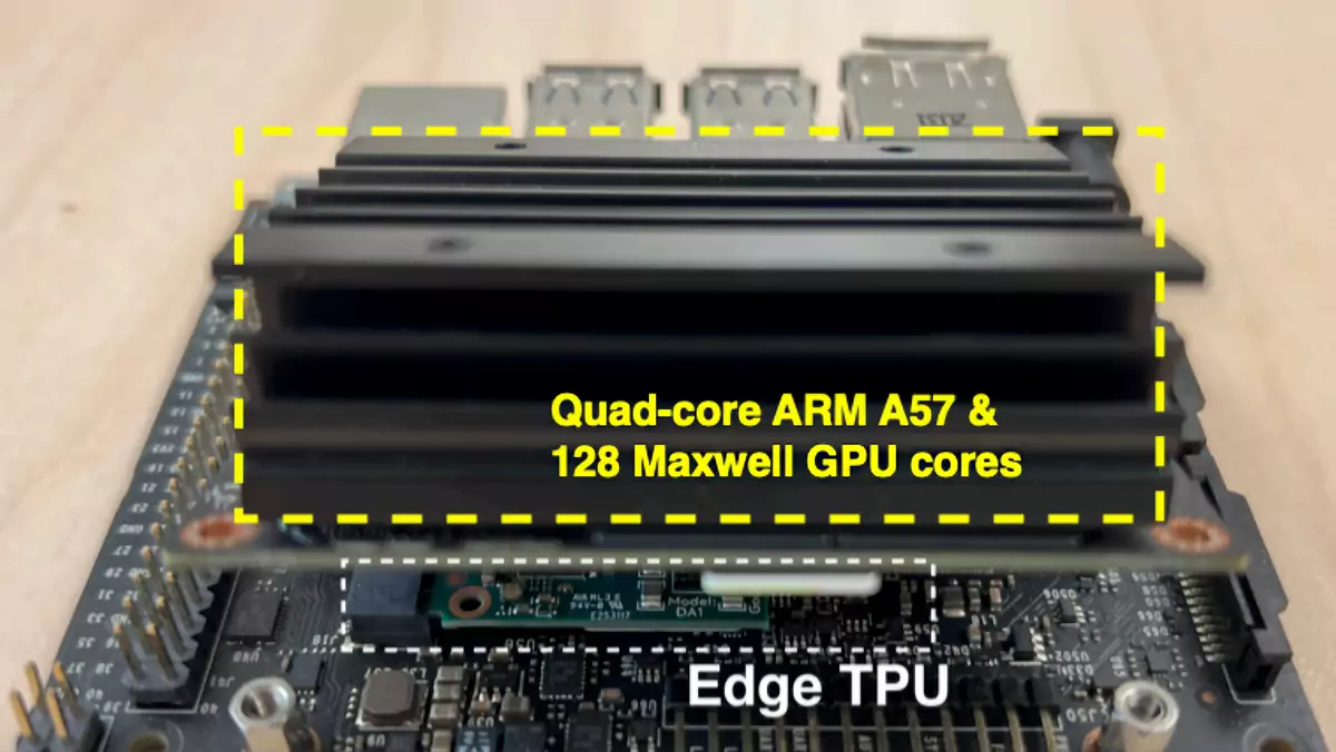 Zestaw testowy oparty na Nvidia Jeston Nano z modułem Coral Dual Google Edge TPU