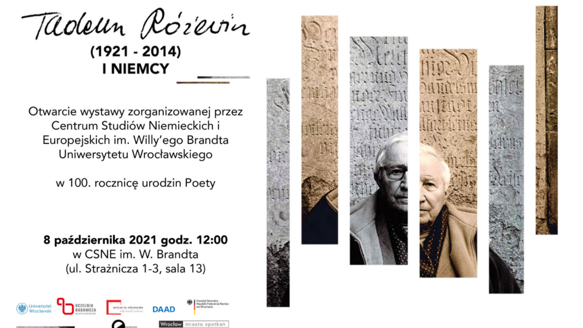 Wrocław: Wystawa "Tadeusz Różewicz (1921-2014) i Niemcy" od piątku 