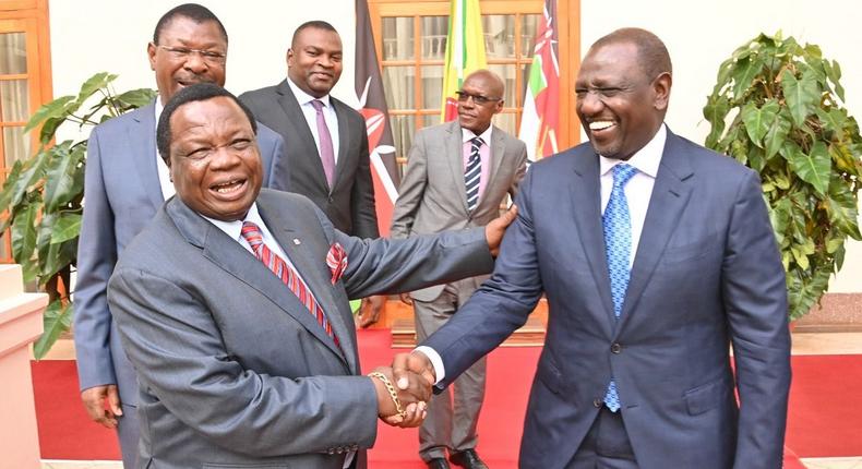 President William Ruto met Central Organisation of Trade Unions Secretary General Francis Atwoli at State House, on December 1, 2022. 