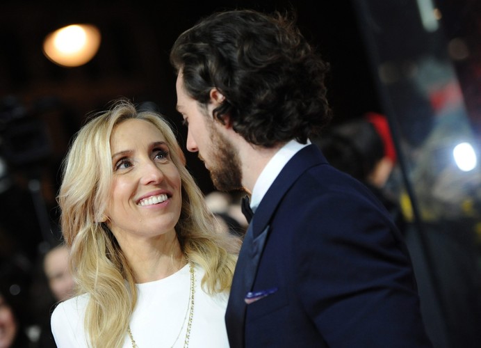 Reżyser Sam Taylor-Johnson i jej mąż Aaron Taylor-Johnson na premierze w Berlinie