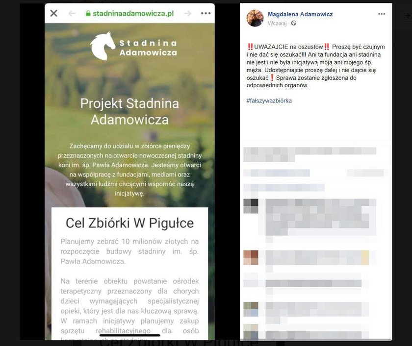 Magdalena Adamowicz ostrzega przed oszustami