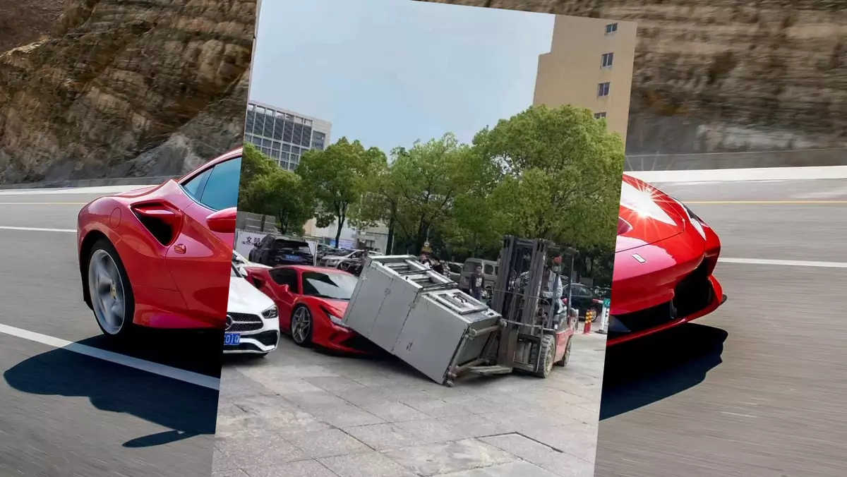 Ferrari F8 Tributo zostało uszkodzone przez piec do pizzy