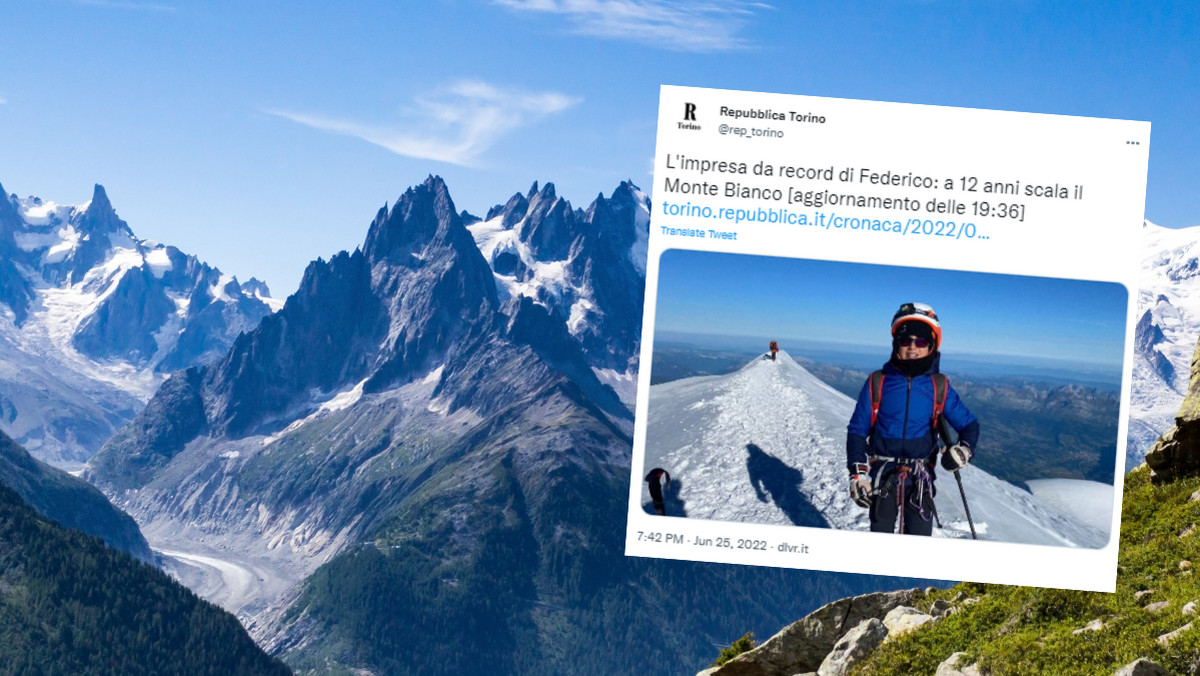 12-latek zdobył szczyt Mont Blanc. "Najdłuższą i najtrudniejszą trasą"