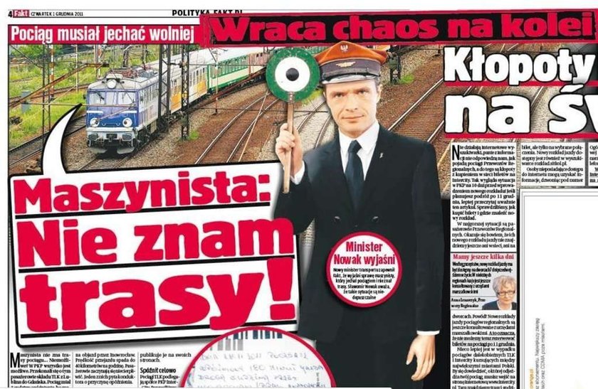 Kolejarz nie dojechał do pracy, bo... spóźnił się pociąg