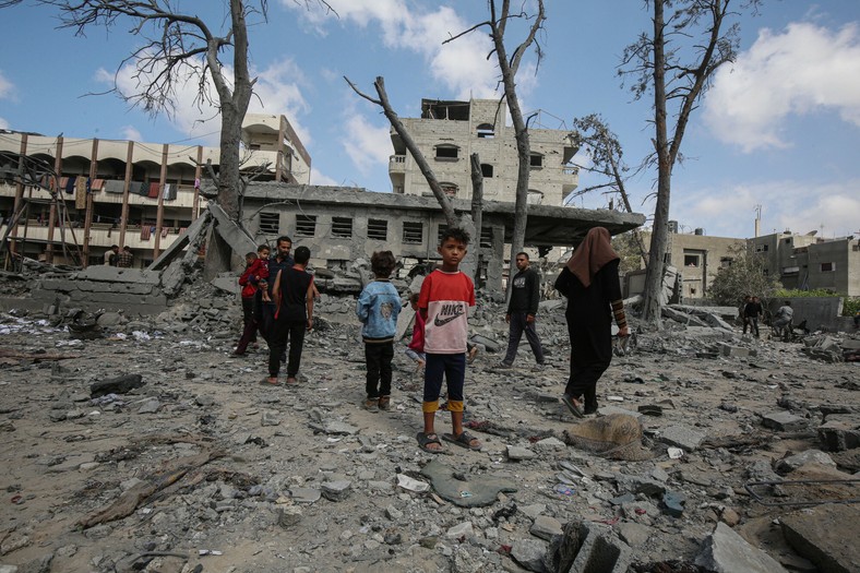 Mandatory Credit: Photo by APAImages/Shutterstock (15298976d) Palestinians inspect the site of an Israeli strike on a house, in Jabalia, in the northern Gaza Strip, May 14, 2025. Photo by Omar Ashtawy\ apaimages Palestinians inspect the site of an Israeli strike on a house, in Jabalia, in the northern Gaza Strip, Jabalia, Gaza Strip, Palestinian Territory - 14 May 2025