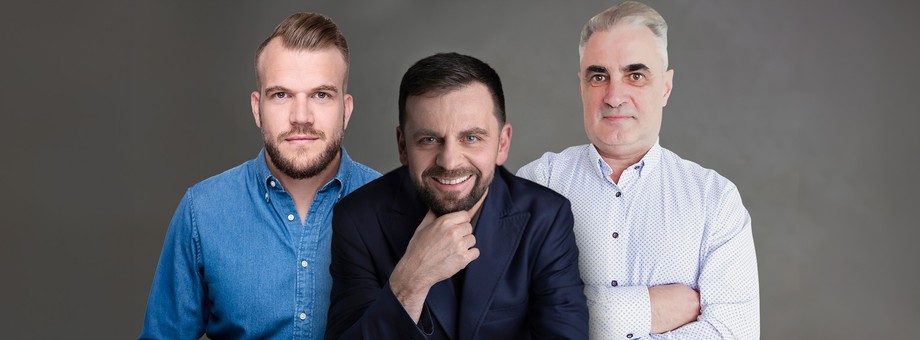 Od lewej: Paweł Porucznik, founder w Muscat Eyewear, Robert Gromada, prezes MediSensonic oraz Zbigniew Bigaj, współzałożyciel i szef działu R&D w Blulog