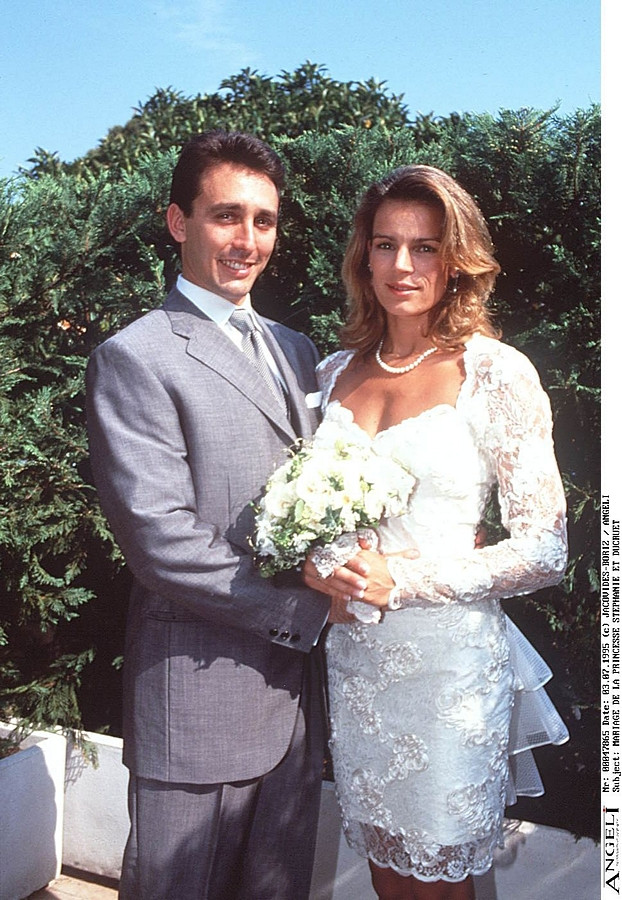 Księżniczka Stefania i Daniel Ducruet w dniu ślubu w 1995 roku