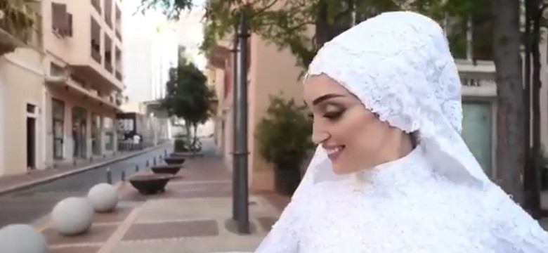 Kręcili sesję ślubną dr Seblani w centrum Bejrutu. Nagle uderzyła gigantyczna eksplozja [WIDEO]