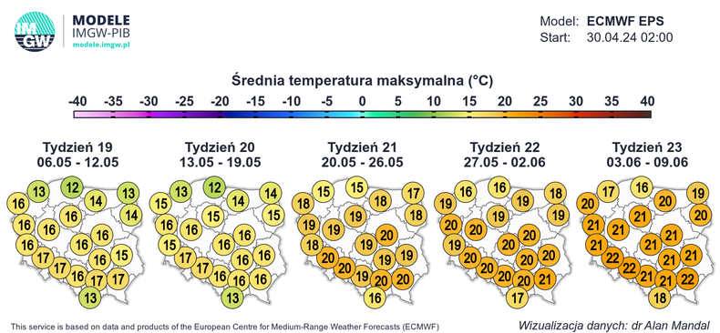 Temperatura miejscami będzie mieć problemy z przekraczaniem 20 st. C