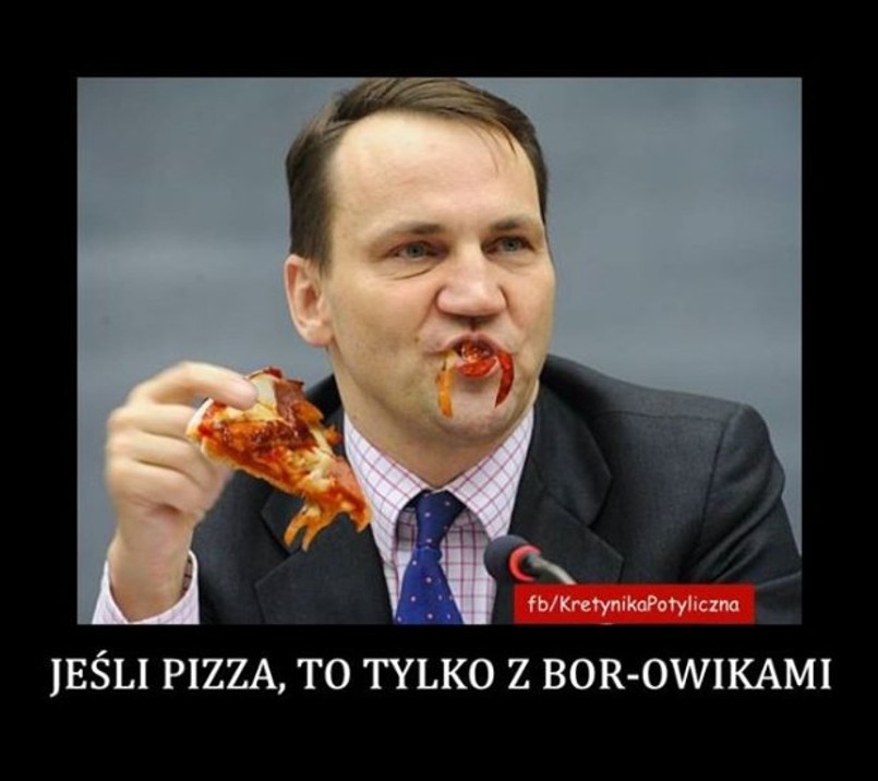 Internauci bezlitośni dla Sikorskiego i jego słabości do pizzy [MEMY]