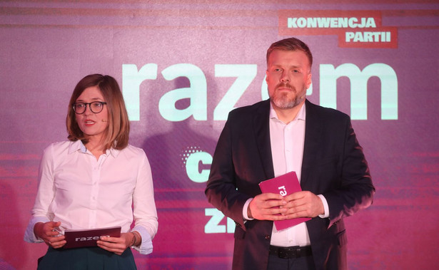 Członek Zarządu Krajowego Partii Razem Adrian Zandberg i posłanka Lewicy Magdalena Biejat