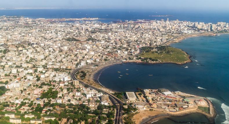 Vue aérienne de Dakar