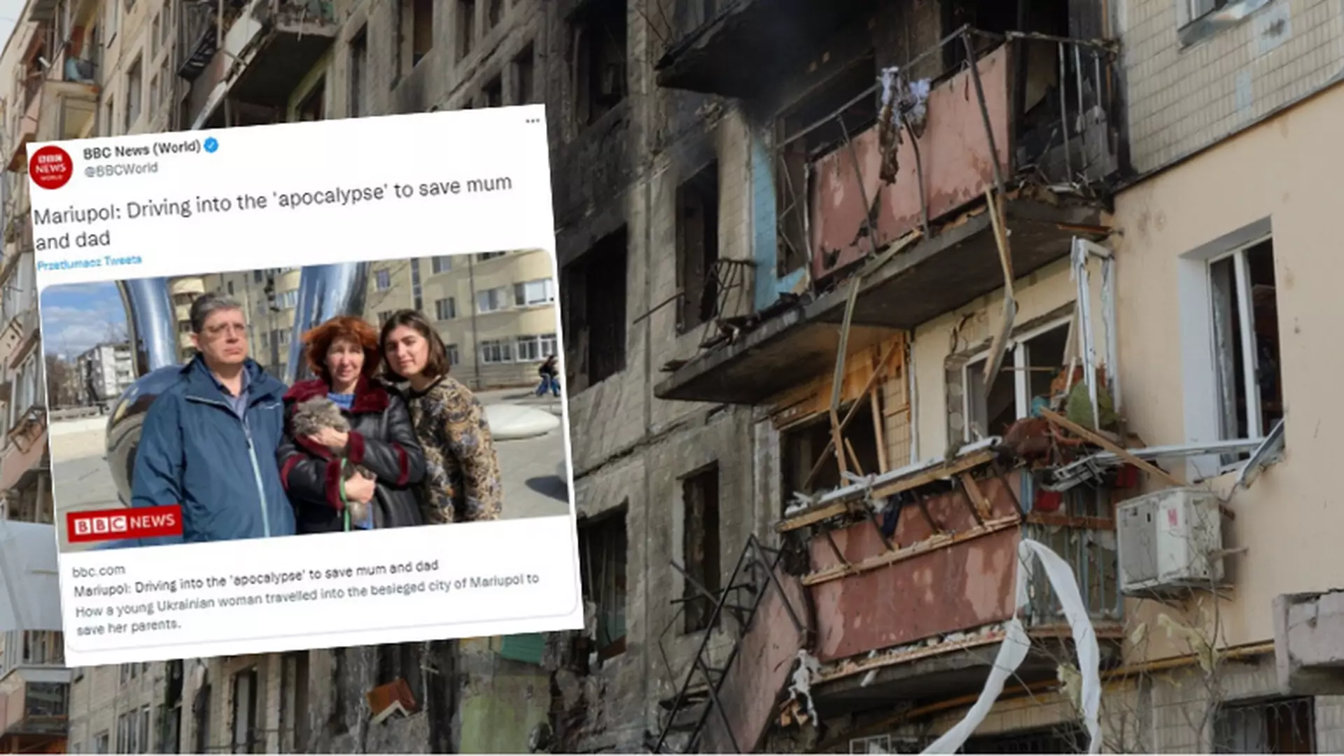 Ukrainka przebiła się do oblężonego Mariupola ratować rodziców. "Widziałam apokalipsę" 