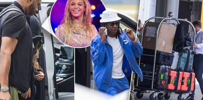 Beyoncé przyleciała już z mężem do Polski. Jay Z w "ortalionach" i skarpetkach prawie po kolana [ZDJĘCIA]