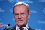 Warszawa, 29.10.2021. Przewodniczący Platformy Obywatelskiej Donald Tusk podczas konferencji prasowej w Biurze Krajowym PO w Warszawie, 29 bm. Briefing dotyczył inflacji w Polsce. (mr) PAP/Mateusz Marek