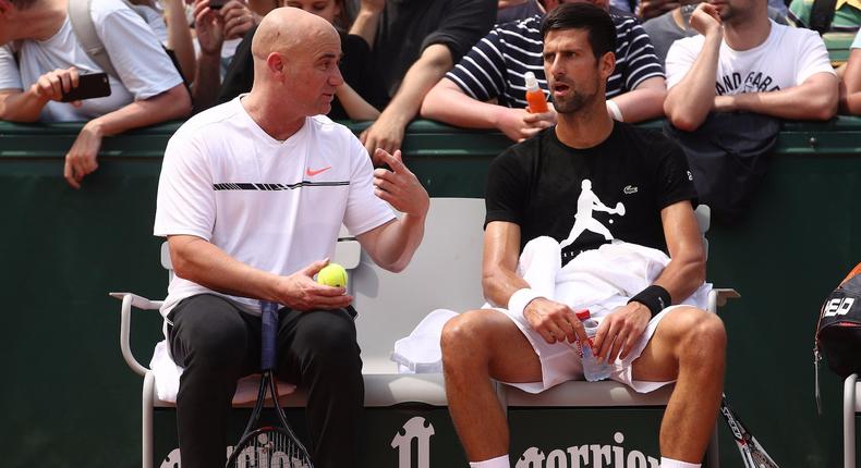 Andre Agassi and Novak Djokovic.