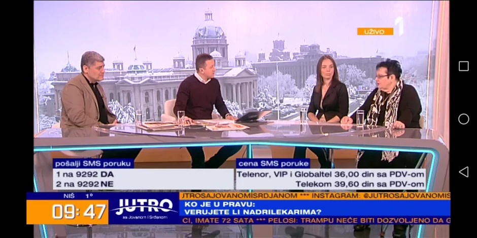Miroljub Petrović i sestra preminulog mladića jutros u TV studiju