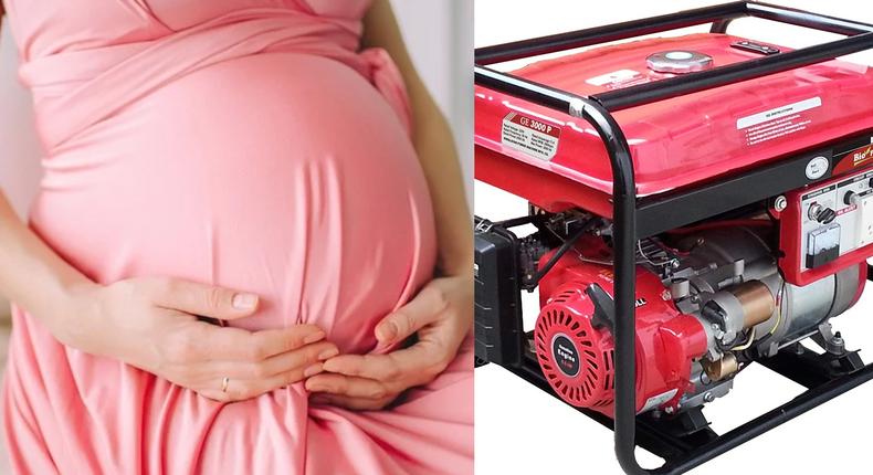 Pregnant woman and generator