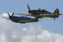 Myśliwce Hurricaine i Spitfire, które brały udział w Bitwie o Anglię