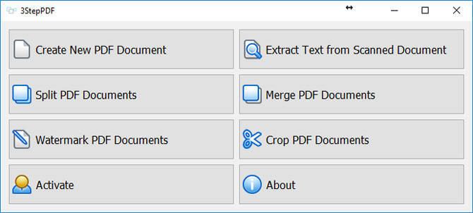 Główne okno programu do tworzenia i edytowania dokumentów PDF - 3StepPDF