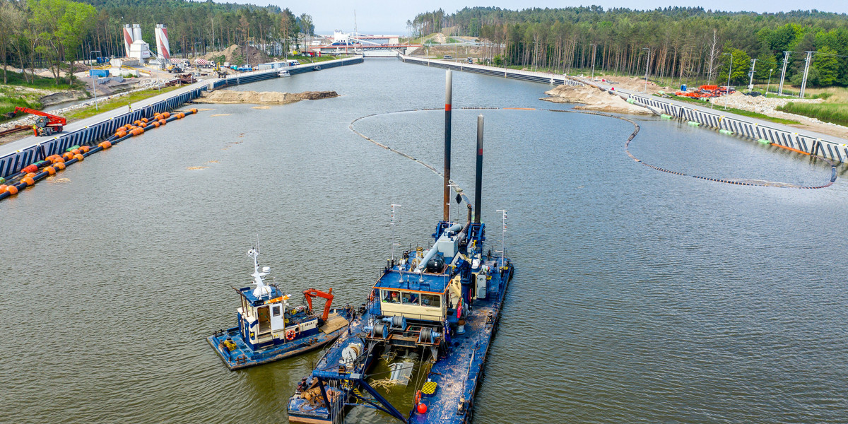 Mierzeja Wiślana, prace przy budowie kanału, 7 czerwca 2022 r.