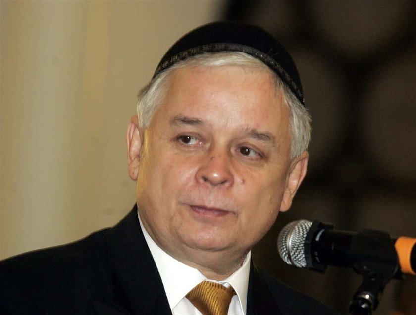 Lech KAczyński, synagoga, modlitwa