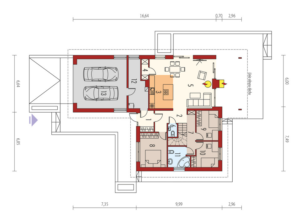 Gotowy projekt domu Simon (mały) G2 - plan