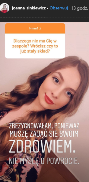 Joanna Sinkiewicz na Instagramie 
