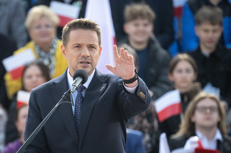 Rafał Trzaskowski podczas spotkania z wyborcami w Bydgoszczy