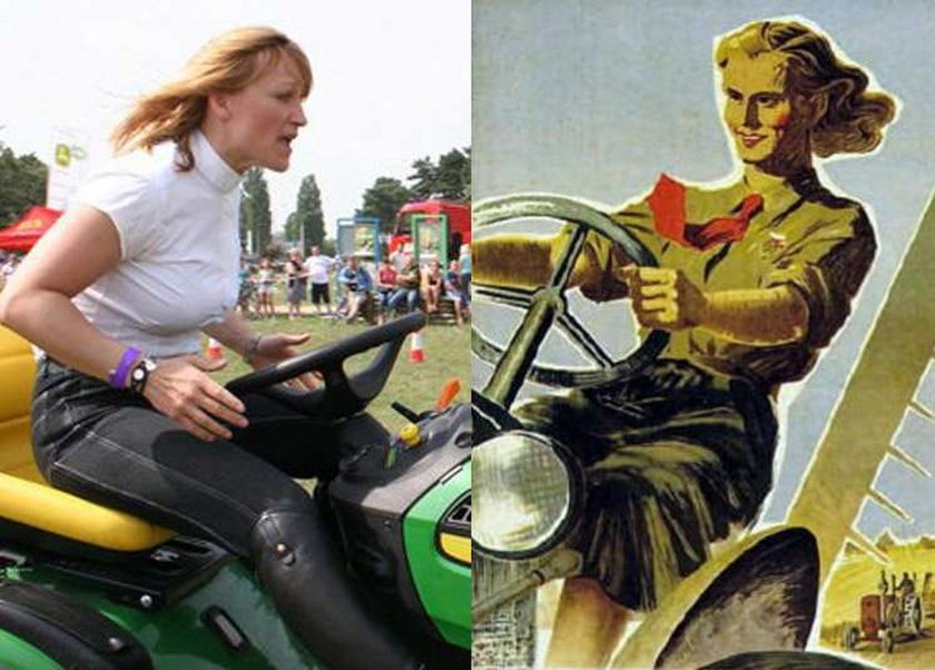 Iwona Guzowska na traktorze