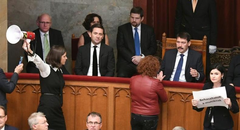 Rare scenes of chaos gripped the Hungarian parliament Wednesday