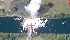 The first attack, a suspected HIMARS strike, was recorded by unmanned systems operated by the Khorne Group, a Ukrainian tactical drone unit.Khorne Group