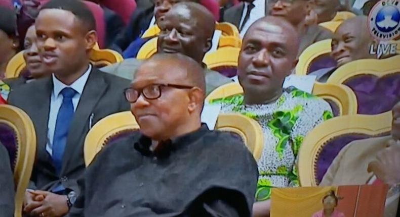 Peter Obi at Redemption Camp on Friday, August 12, 2022. [PM News]