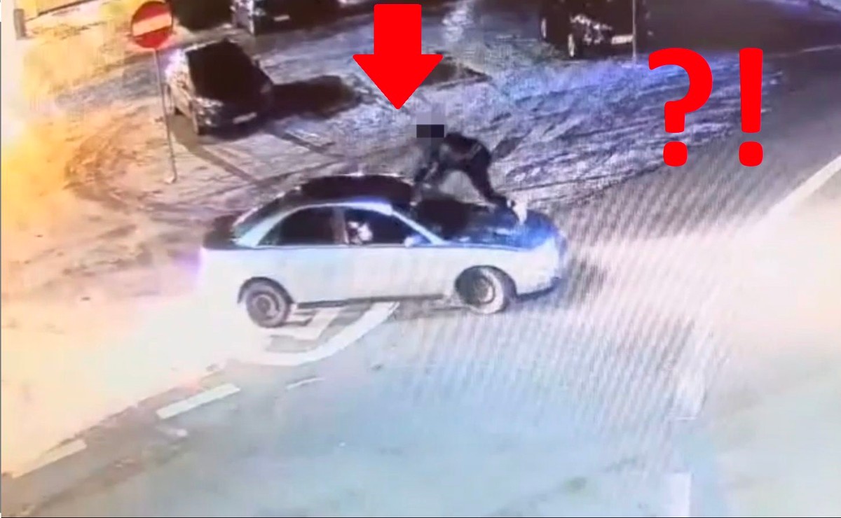 Pijany kierowca, na dachu pasażer