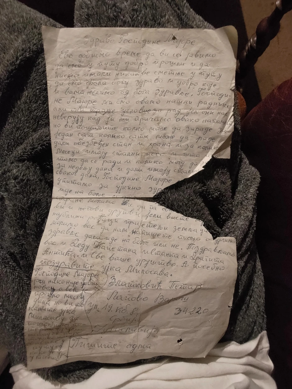 Pismo iz bivše Jugoslavije