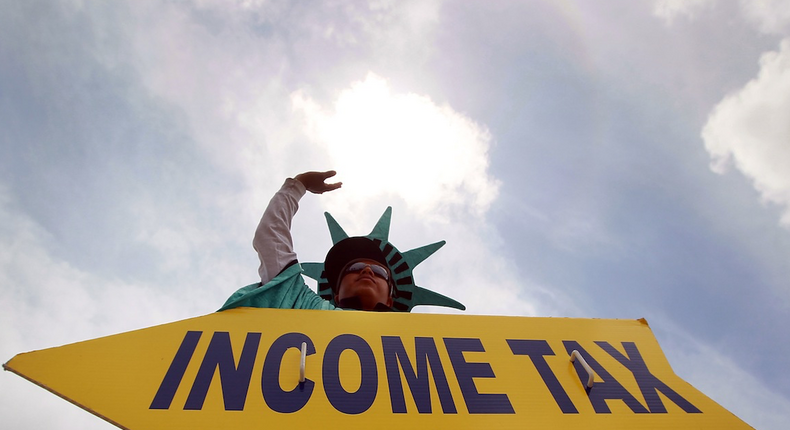 income tax sign usa america