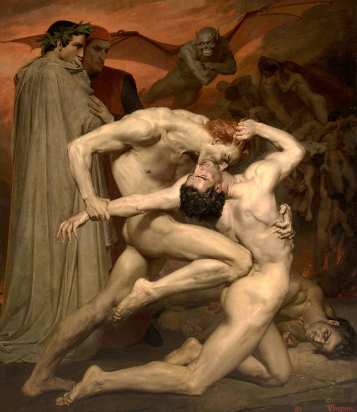 Słynne dzieło z wampirem - "Dante i Wergiliusz w piekle" z 1850 r.