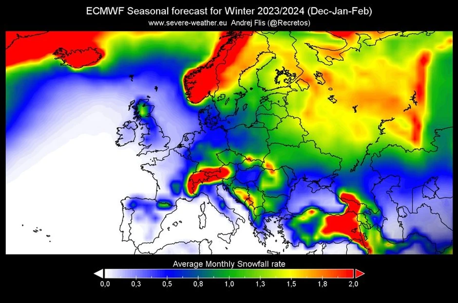 Predviđanje snega za predstojeću zimu