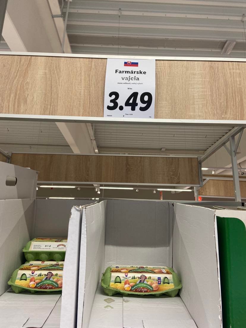 Čitateľka poslala ukážku ceny vajec.